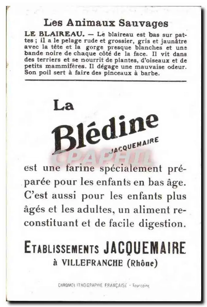 Biber — wissenschaftliche Studie — Établissements Jacquemaire - Rückseite