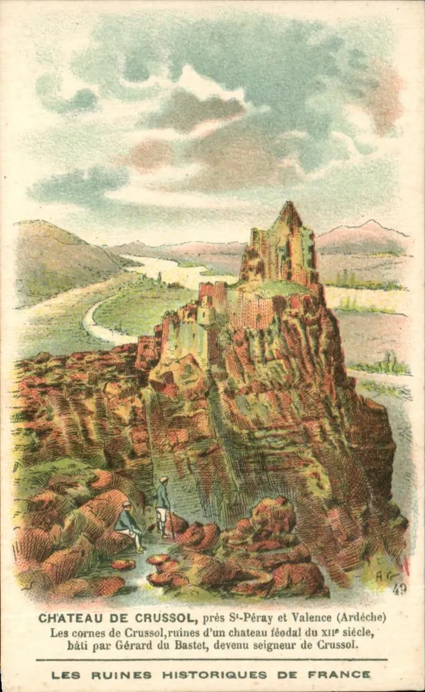 Schloss Crussol — Ruinen eines feudalen Schlosses des 12. Jahrhunderts — Verlag F. Nathan, Paris - Vorderseite