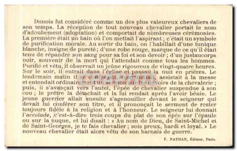 Schloss Parthenay und Porte Saint-Jacques — historische Ruinen Frankreichs — Verlag F. Nathan, Paris, n° 34 - Rückseite