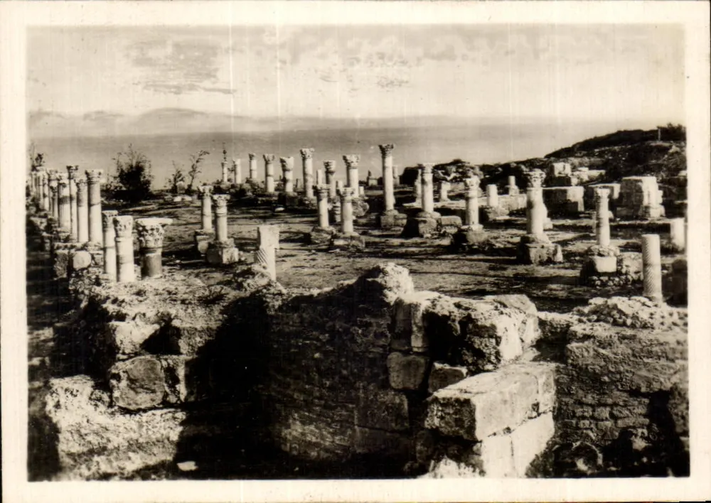 Ruínas antigas de Jérash — vista panorâmica — editor desconhecido - Frente