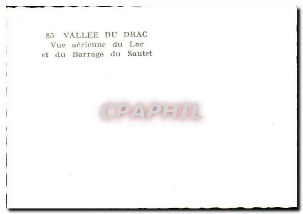 Tal des Drac — Luftbild des Sees und des Staudamms Sautet — Nr. 85 - Rückseite