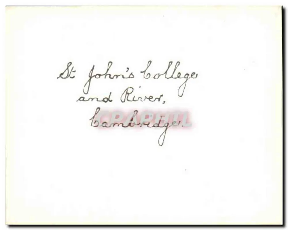 St John's College and River, Cambridge — vista do colégio e do rio — editor desconhecido - Verso