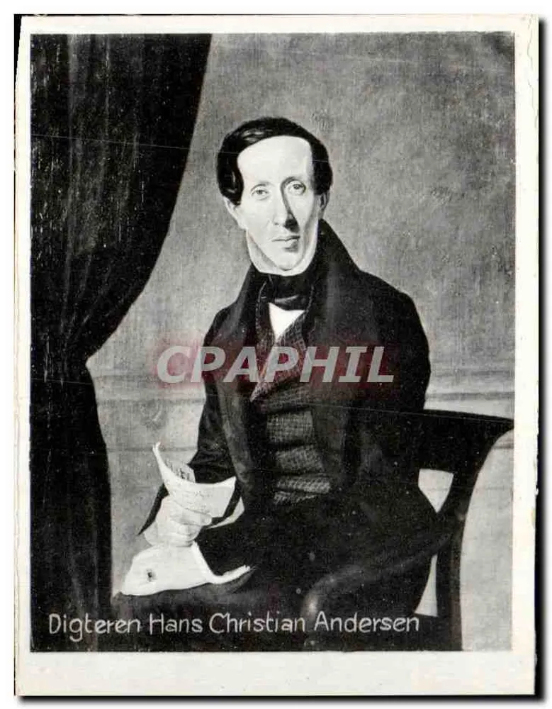 Hans Christian Andersen — Schwarz-Weit-Porträt — unbekannter Verlag, Seriennummer nicht sichtbar - Vorderseite