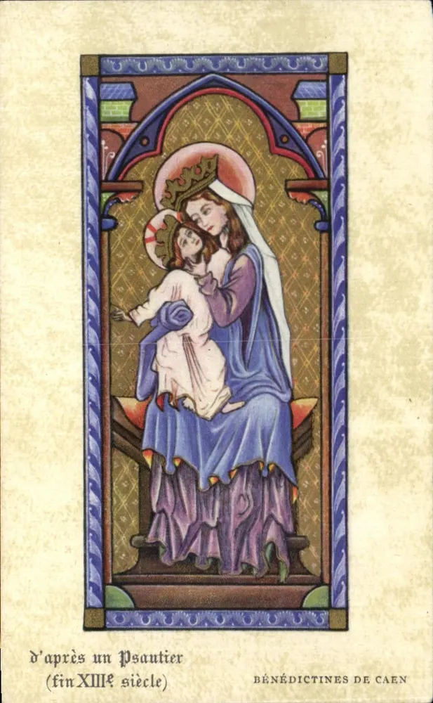Maria mit dem Kind — nach einem Psalter (spätes 13. Jahrhundert) — BÉNÉDICTINES DE CAEN - Vorderseite