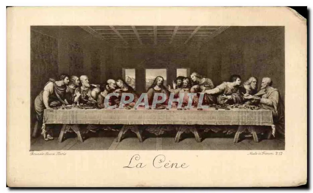 Die Letzte Supper — Nachbildung der Arbeit von Leonardo da Vinci — veröffentlicht von Boursin & Cie, Paris, n° P.17 - Vorderseite
