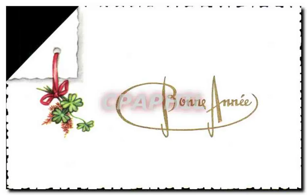 Bom Ano — Carta de boas-vindas — série 684, impressa na França - Frente