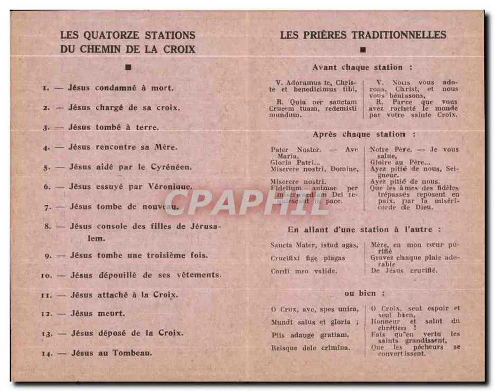 Jesus carregando a cruz — As quatorze estações do caminho da cruz — Colônias Fraternas da Juventude - Verso
