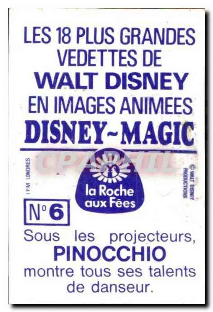 Pinóquio — La Roche aux Fées — Disney-Magic n°6 - Verso