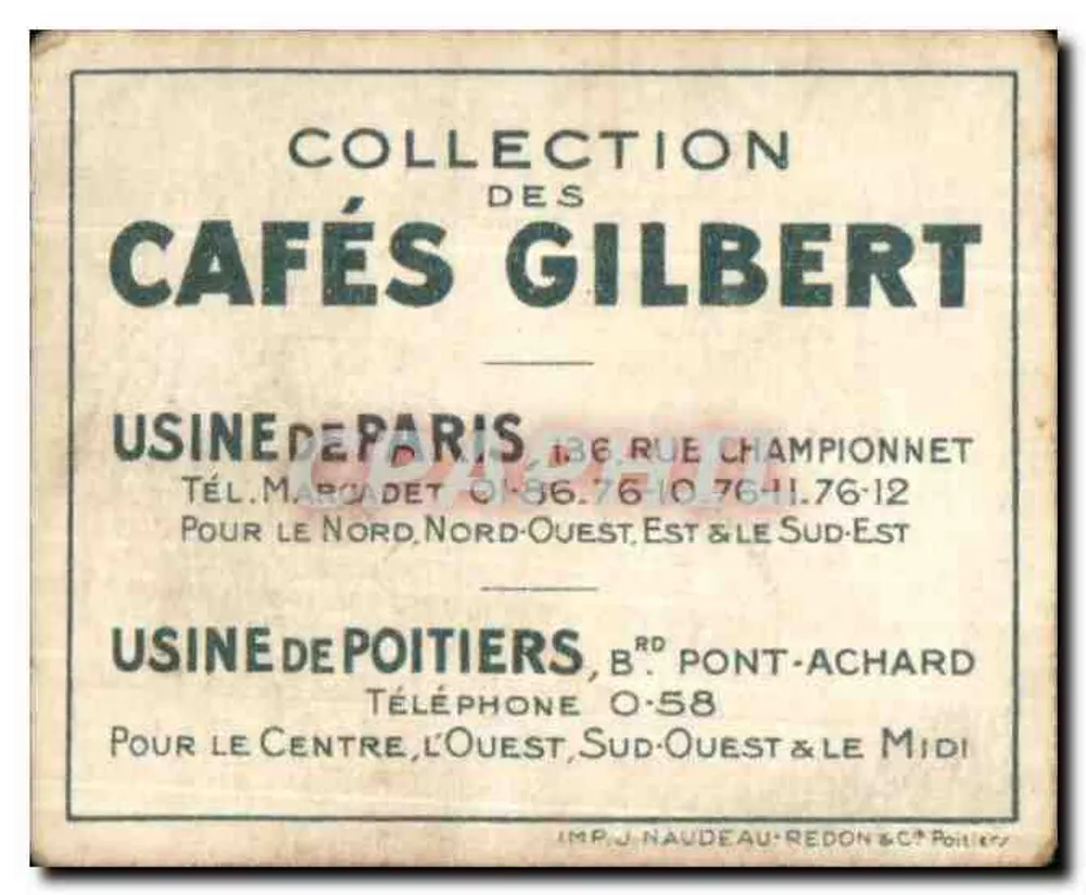 Litière no século XIV — Série V, No 3 — Cafés Gilbert - Verso