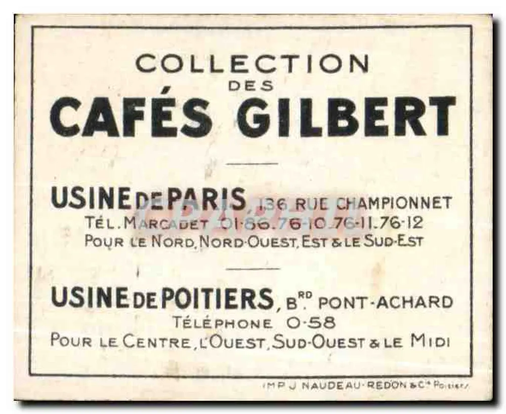 Habitação Lacustre — Série XV — Cafés Gilbert N°2 - Verso