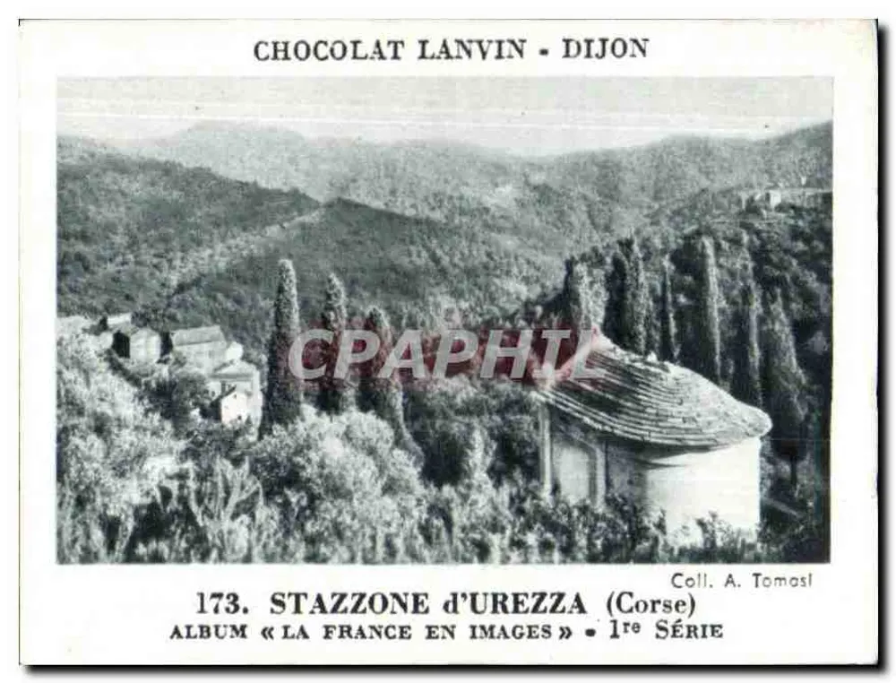 Stazzzone d'Urezza (Corse) — vista panorâmica — Chocolat Lanvin - Dijon, 1ª Série - Verso