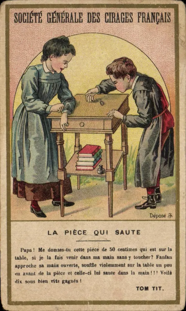 Kinder, die mit einer Münze spielen — Société Générale des Cirages Français — Tom Tit - Vorderseite