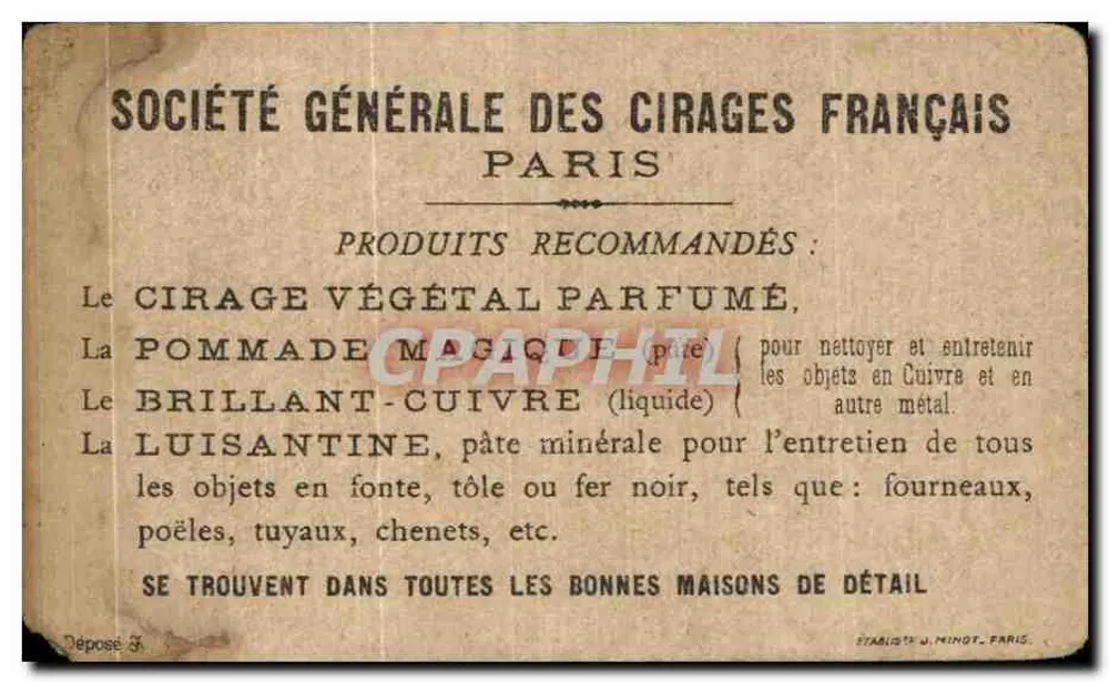 Die Münze in der Flasche — Société Générale des Cirages Français — Tom Tit - Rückseite