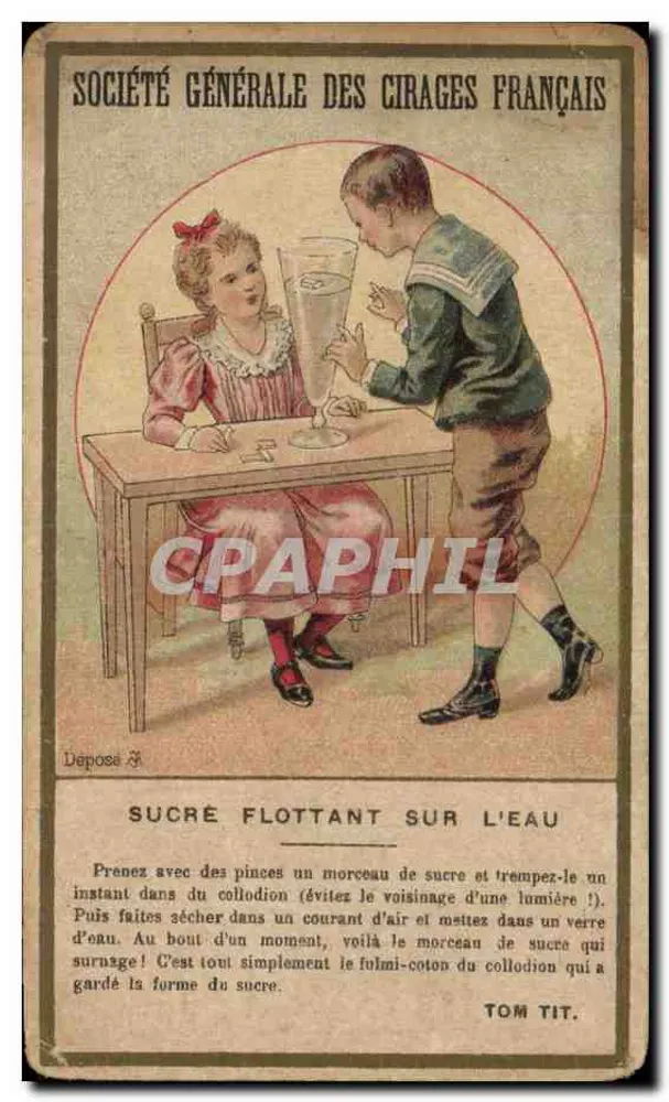 Schwimmender Zucker auf Wasser — Société Générale des Cirages Français - Vorderseite