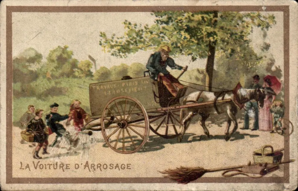 Die Bewässerungswagen — Arbeiten in Paris — Verlag Ch. D., Paris - Vorderseite