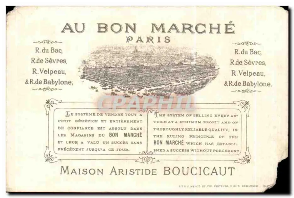 Enfants en costumes de scène — scène de spectacle — lithographie de J. Minot, éditée par Cie. Éditeurs 3 Rue Béranger, Paris - Verso