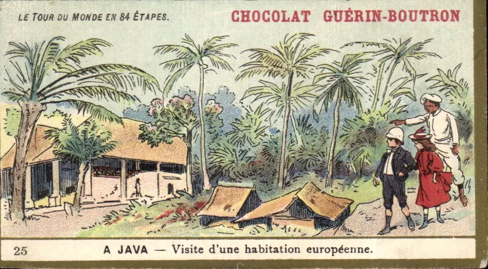 Java — Visita a uma habitação europeia — Chocolat Guérin-Boutron, série 25 - Frente