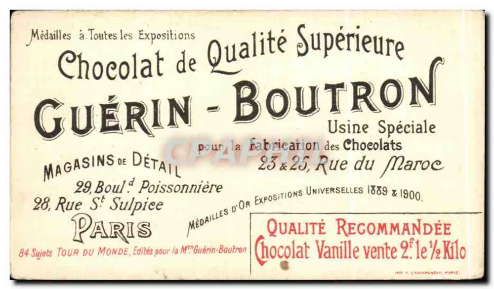 Athens and the Acropolis — Panorama — Chocolat Guérin-Boutron, n°65 - Rückseite