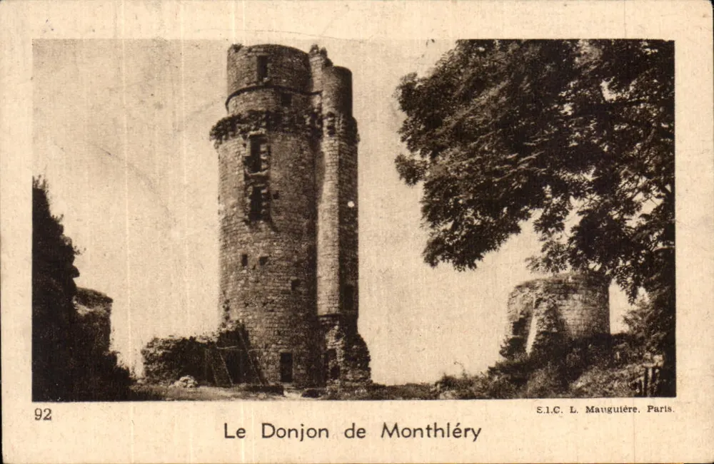Der Bergfried von Monthléré — mittelalterliche Ruinen — S.I.C. L. Mauguière, Paris, n°92 - Vorderseite