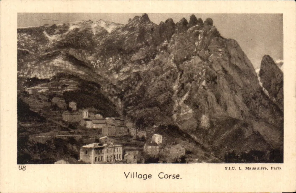 Vila Corse — vista de montanha nevada — S.I.C. L. Mauguière, Paris, n°68 - Frente