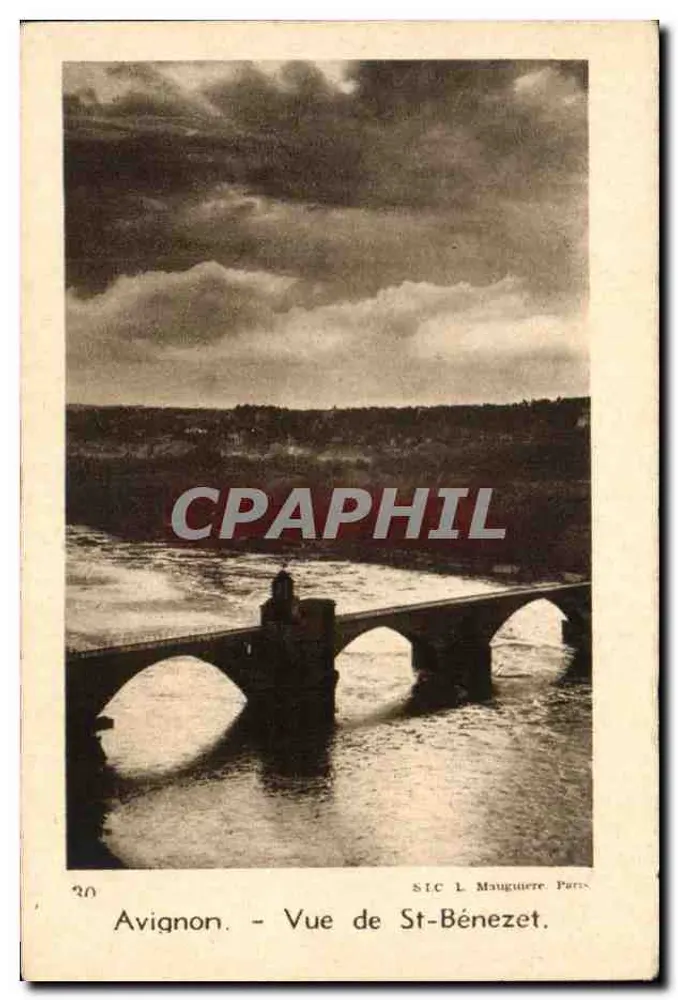 Avignon — Vista de St-Bénezet — S.I.C. L. Mauguière, Paris, n°30 - Frente