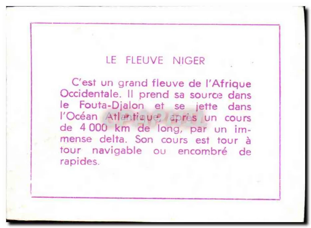 O rio Níger — Os Cotinimels (África) — Halleche N° 63 - Verso