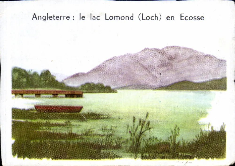 Lago Lomond (Loch) na Escócia — Inglaterra — texto impresso e manuscrito - Frente