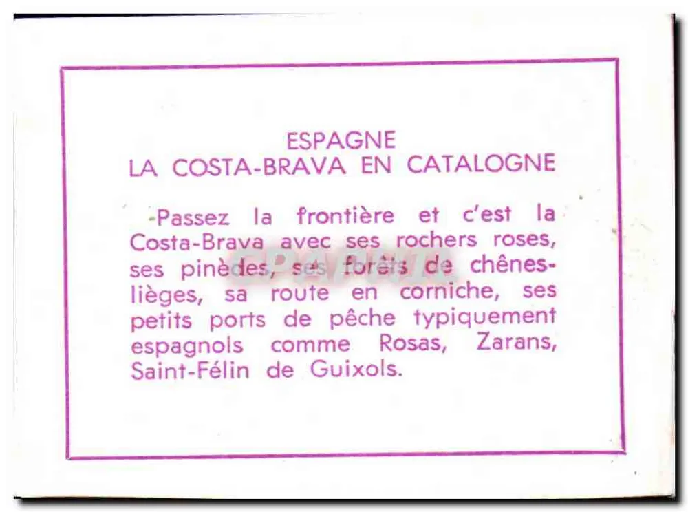 Espagne : la Costa-Brava en Catalogne — vue de village côtier avec forteresse — éditeur non visible - Verso