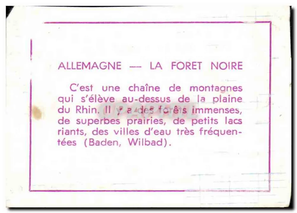 Alemanha: A Floresta Negra — paisagem lacustre e montanhosa - Verso