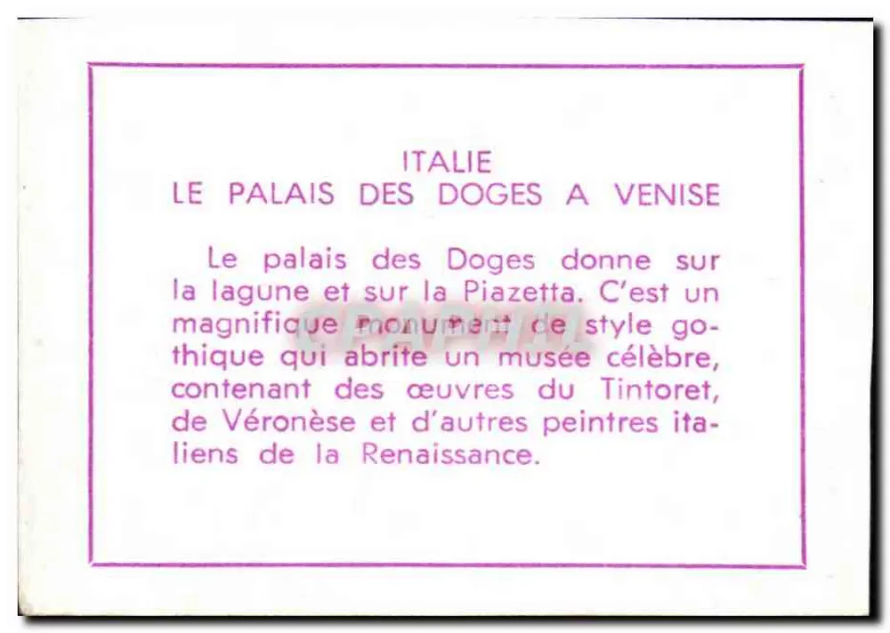 Itália : o palácio dos Doges em Veneza - Verso