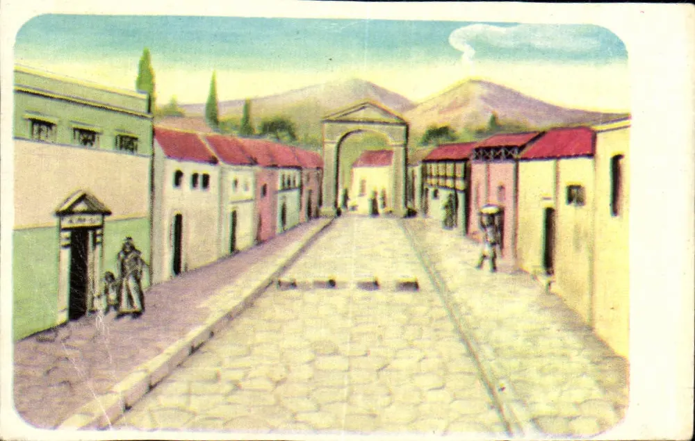 Vista da rua levando à arco de Herculanum — edição - Frente
