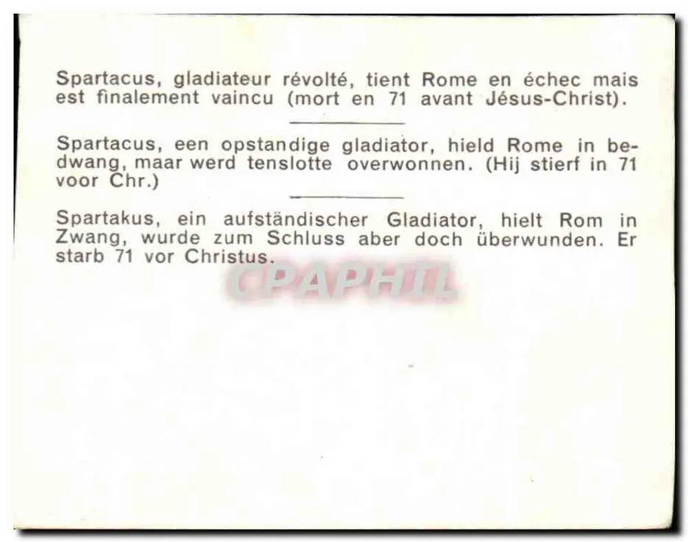 Spartacus, gladiador rebelde — mantém Roma em cheque, mas é finalmente derrotado (morrreu em 71 a.C.) — editor não visível - Verso