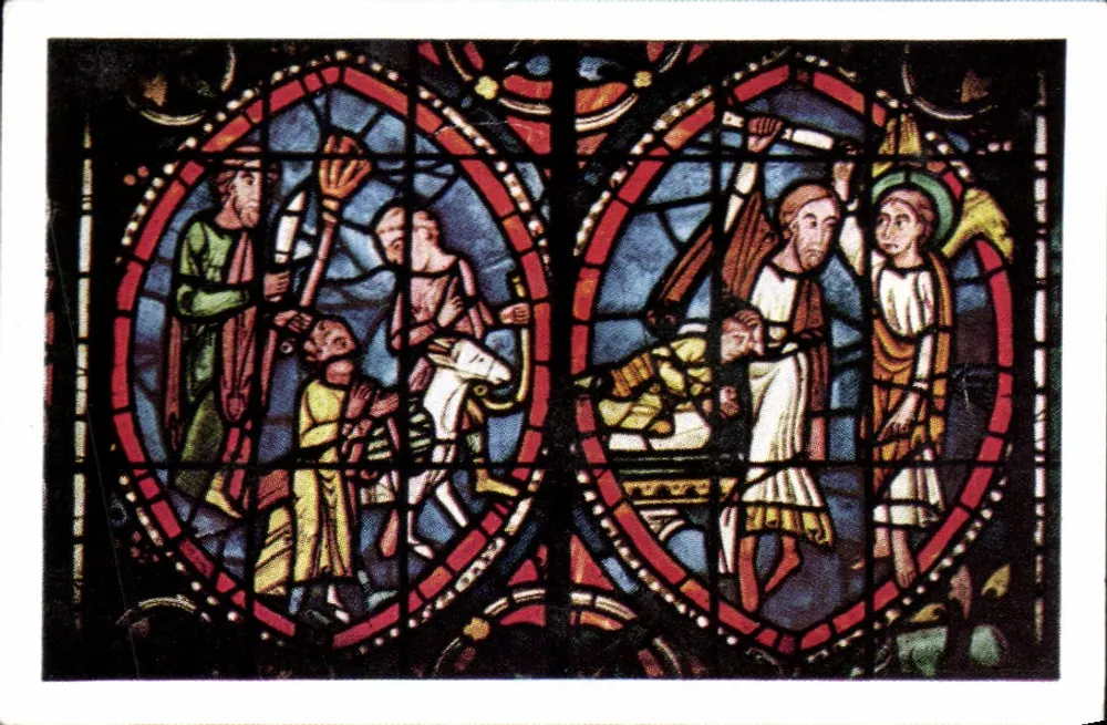 O sacrifício de Abraão — vitral do século XIII — Catedral de Poitiers — Chocolats Suchard, n° 122 - Frente
