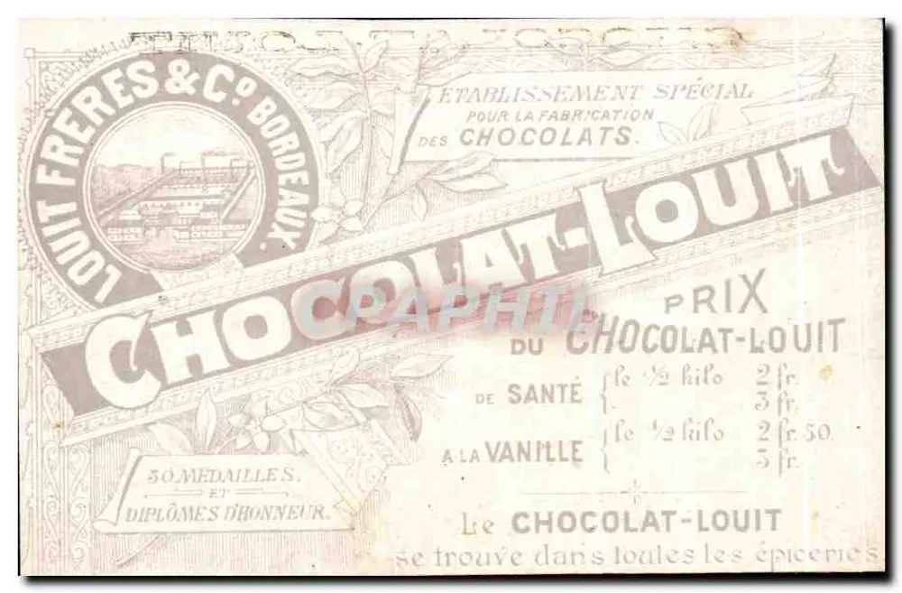 Marseille — Allgemeine Ansicht vom N.D. de la Garde — Chocolat-Louit - Rückseite
