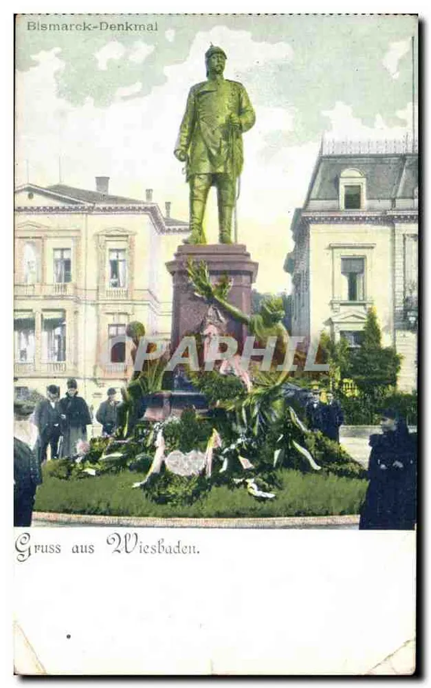 Bismarck-Denkmal — Wiesbaden — Gruss aus Wiesbaden - Vorderseite