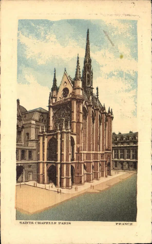 Sainte-Chapelle Paris — Ansicht der gotischen Fassade — unbekannter Verlag - Vorderseite