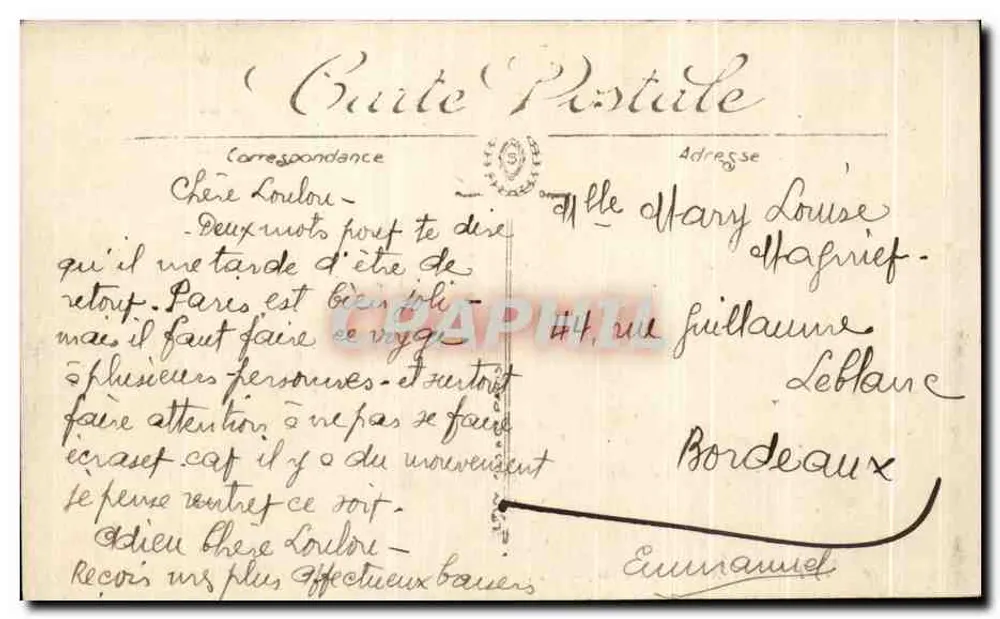 पेरिस — ट्रियंफ के आर्क — LL. n°8 - पीछे