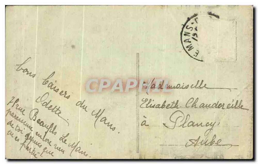 Le Mans — Estátua do Geral Chanzy — Monumento erguido em 16 de agosto de 1885 em memória da Armada da Loire que defendeu Le Mans em janeiro de 1871 contra a invasão alemã. - Verso