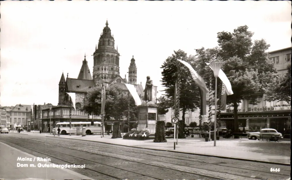 Mainz / Reno - Kathedraal en monument Gutenberg - uitgever Wagner & Welschland, n° 8686 - Voorkant