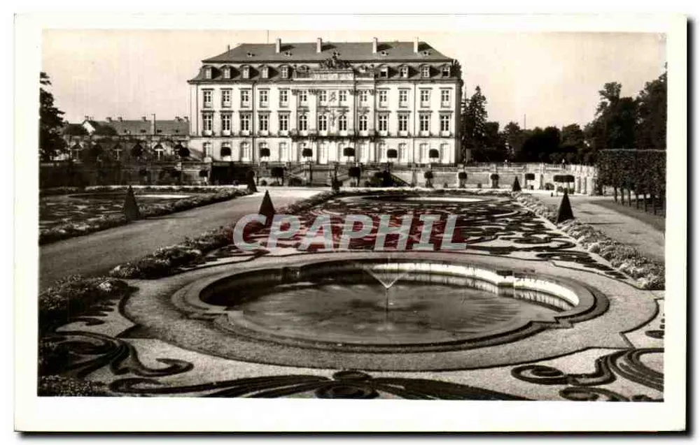 Schloss Brühl — vista do parque com fonte — Foto H. Kiefer, Bonn - Frente