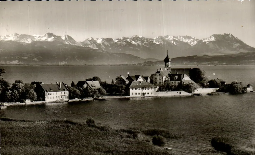 Wasserburg am Bodensee — mit den österreichischen und Schweizer Alpen — Echite Photographie, n° 154 L 106 - Vorderseite
