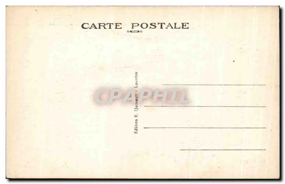 Cauterets — O Lago de Gaube — Edição E. Qunauuf - Lourdes - Verso
