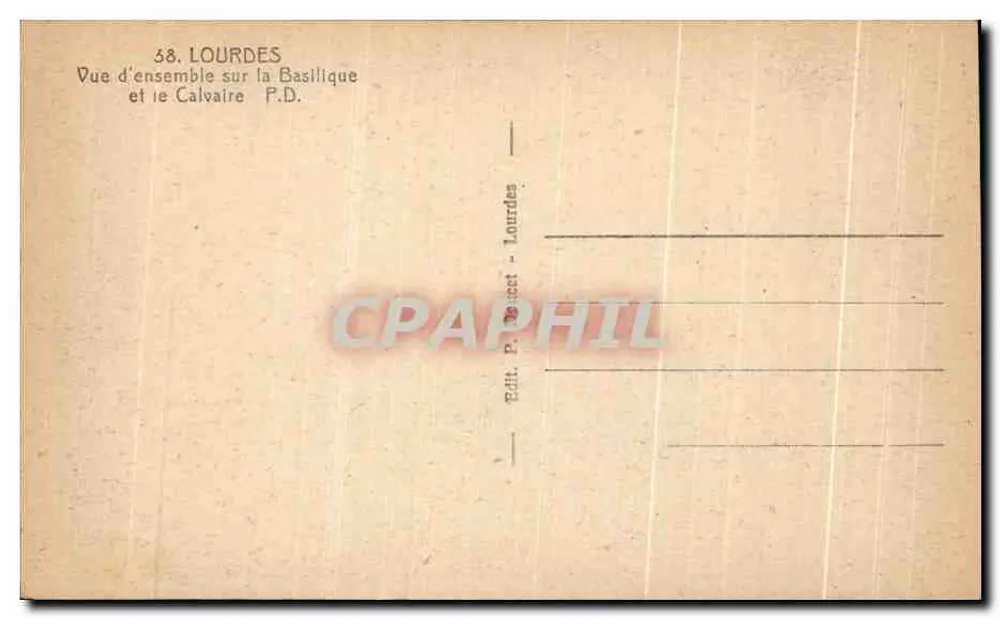 Lourdes — Panoramablick auf die Basilika und den Calvary — Doucel - Rückseite