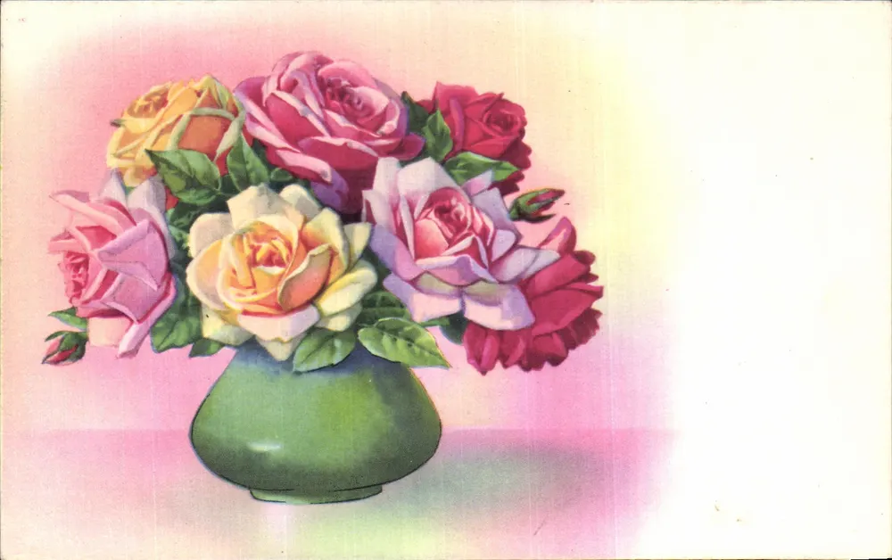 Arranjo de rosas coloridas — editor FOX, n° 1813 - Frente