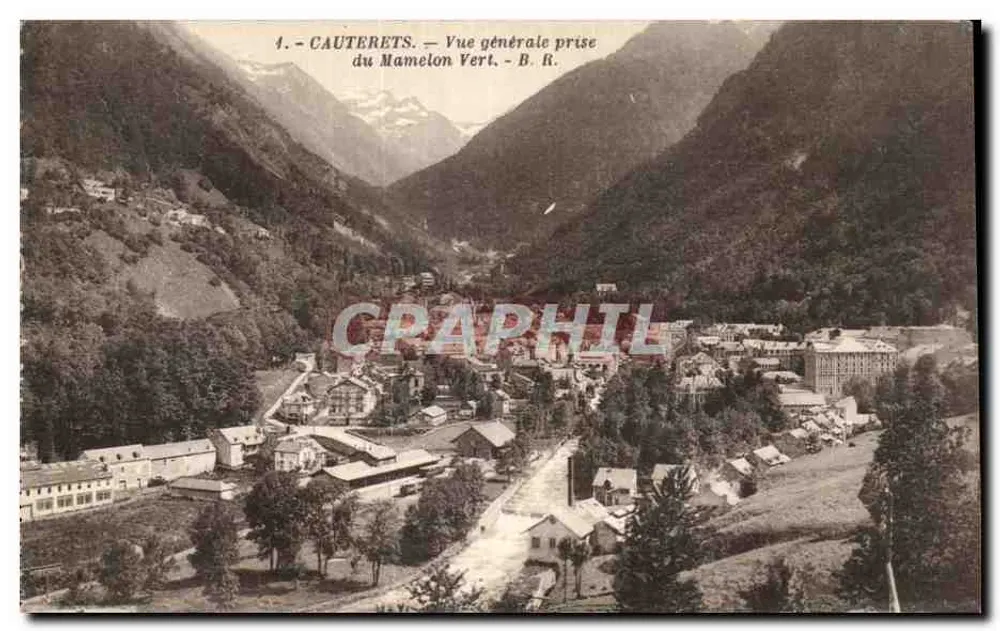 Cauterets — Vista geral tirada do Mamelon Vert — B. R. - Frente
