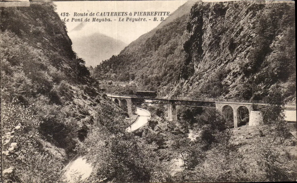 Route von Cauierets nach Pierrefitte — Die Brücke von Meyaba — B. R. - Vorderseite