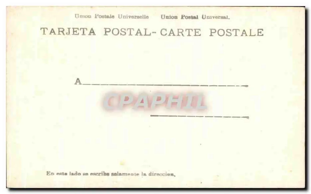 Panorâmica de Rossell — vista a partir das ruínas de um arco — União Postal Universal - Verso