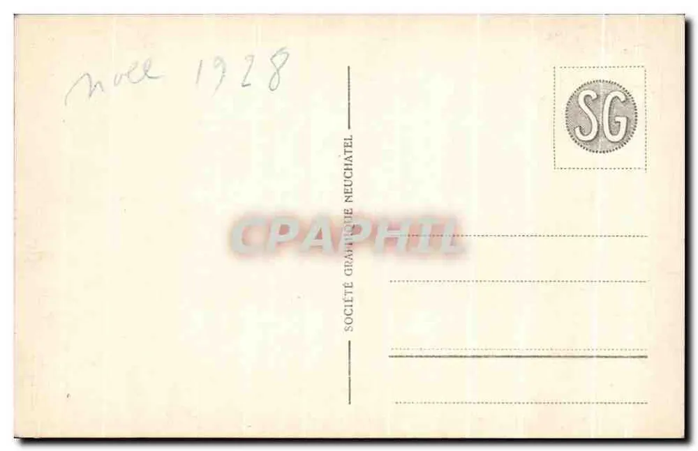 Genève — Rade e Mont Blanc — Société Graphique Neuchâtel n°2819 - Verso