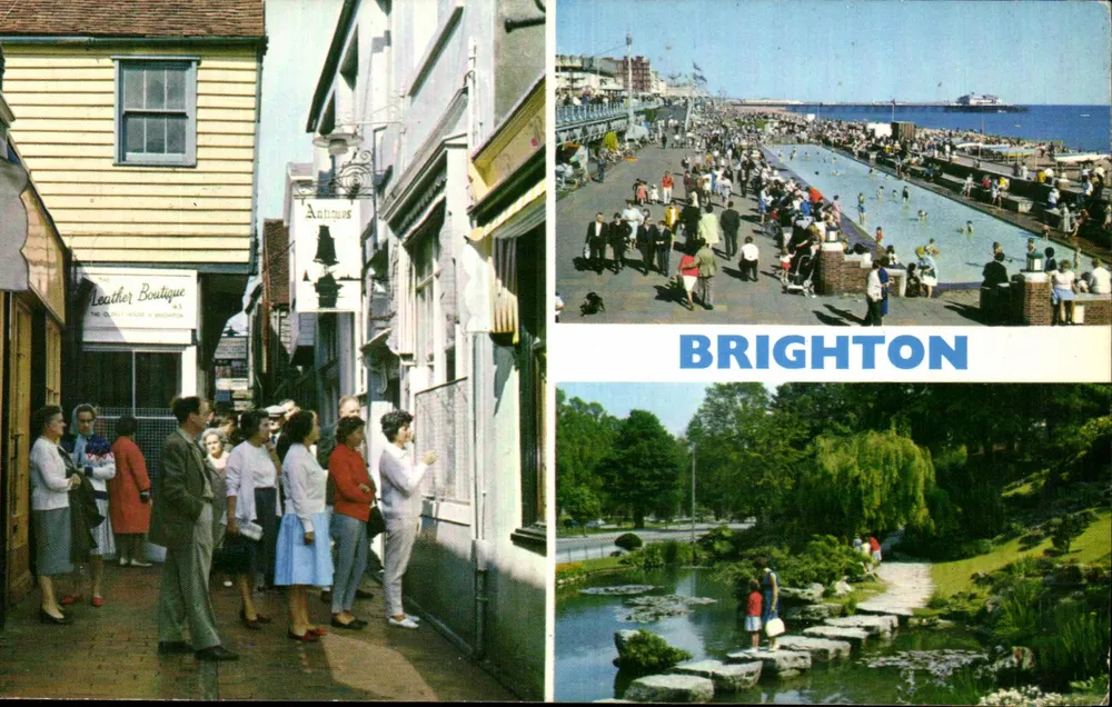 Brighton — Ansicht der Promenade, Thermalbad und Felsenpark — Dennis Productions B.2159 - Vorderseite