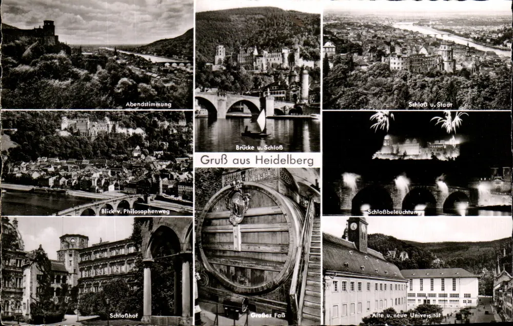 Heidelberg — Vista panorâmica e monumentos — Editor: Edan v. König Heidelberg, n° 7639 - Frente